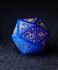 URWizards Dnd Blue Cat's Eye Stone Engraved Dice Set Astrology Style - Urwizards
