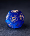 URWizards Dnd Blue Cat's Eye Stone Engraved Dice Set Astrology Style - Urwizards