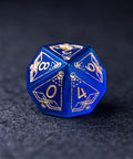 URWizards Dnd Blue Cat's Eye Stone Engraved Dice Set Astrology Style - Urwizards