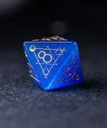 URWizards Dnd Blue Cat's Eye Stone Engraved Dice Set Astrology Style - Urwizards