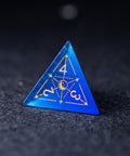 URWizards Dnd Blue Cat's Eye Stone Engraved Dice Set Astrology Style - Urwizards