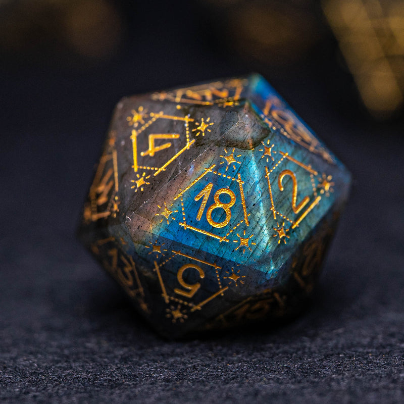 URWizards Dnd Labradorite Engraved Dice Set Astrology Style - Urwizards