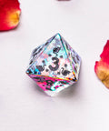 URWizards Dnd Engraved Dichroic Prism Glass Dice Set Meow Style - Urwizards