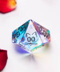 URWizards Dnd Engraved Dichroic Prism Glass Dice Set Meow Style - Urwizards