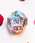 URWizards Dnd Engraved Dichroic Prism Glass Dice Set Meow Style - Urwizards
