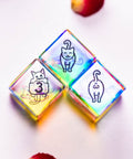 URWizards Dnd Engraved Dichroic Prism Glass Dice Set Meow Style - Urwizards