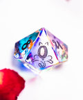 URWizards Dnd Engraved Dichroic Prism Glass Dice Set Meow Style - Urwizards