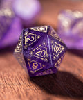 URWizards Dnd Amethyst Engraved Dice Set Astrology Style - Urwizards