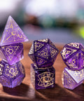 URWizards Dnd Amethyst Engraved Dice Set Astrology Style - Urwizards