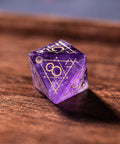 URWizards Dnd Amethyst Engraved Dice Set Astrology Style - Urwizards