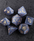 URWizards Dnd Engraved Grey Cat's Eye Dice Set Meow Style - Urwizards