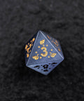 URWizards Dnd Engraved Grey Cat's Eye Dice Set Meow Style - Urwizards