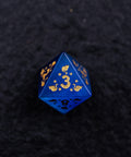 URWizards Dnd Engraved Blue Cat's Eye Dice Set Meow Style - Urwizards