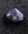 URWizards Dnd Engraved Grey Cat's Eye Dice Set Meow Style - Urwizards
