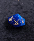 URWizards Dnd Engraved Blue Cat's Eye Dice Set Meow Style - Urwizards