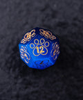 URWizards Dnd Engraved Blue Cat's Eye Dice Set Meow Style - Urwizards