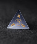 URWizards Dnd Engraved Grey Cat's Eye Dice Set Meow Style - Urwizards