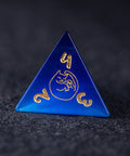 URWizards Dnd Engraved Blue Cat's Eye Dice Set Meow Style - Urwizards