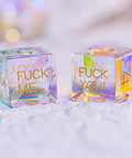 URWizards Dnd Dichroic Prism Glass Engraved Dice Set F*CK Style - Urwizards