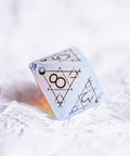 URWizards Dnd Opalite Engraved Dice Set Astrology Style Black Inked - Urwizards