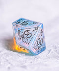 URWizards Dnd Opalite Engraved Dice Set Astrology Style Black Inked - Urwizards