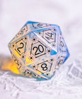 URWizards Dnd Opalite Engraved Dice Set Astrology Style Black Inked - Urwizards