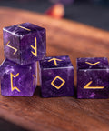 URWizards Engraved Amethyst Rune dice D6 Viking - Urwizards