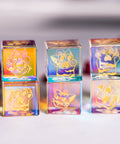 URWizards Dnd Engraved Dichroic Prism Glass D6 Dice Meow Style - Urwizards