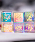 URWizards Dnd Engraved Dichroic Prism Glass D6 Dice Meow Style - Urwizards