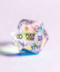URWizards Dnd Dichroic Prism Glass Engraved Dice Set F*CK Style - Urwizards