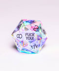 URWizards Dnd Dichroic Prism Glass Engraved Dice Set F*CK Style - Urwizards