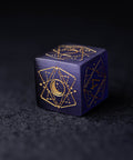 URWizards Dnd Purple Cat's Eye Stone Engraved Dice Set Astrology Style - Urwizards