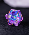 URWizards Dnd Resin Purple Glitter Engraved Dice Set YEET & F*CK - Urwizards