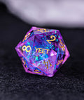 URWizards Dnd Resin Purple Glitter Engraved Dice Set YEET & F*CK - Urwizards
