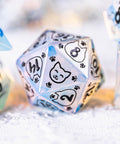 URWizards Dnd Engraved Opalite Cat's Eye Dice Set Meow Style - Urwizards