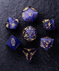URWizards Dnd Engraved Purple Cat's Eye Dice Set Meow Style - Urwizards