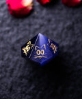 URWizards Dnd Engraved Purple Cat's Eye Dice Set Meow Style - Urwizards