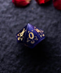 URWizards Dnd Engraved Purple Cat's Eye Dice Set Meow Style - Urwizards