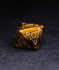 URWizards Dnd Yellow Tiger's Eye Stone Engraved Dice Set Astrology Style - Urwizards
