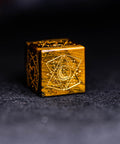 URWizards Dnd Yellow Tiger's Eye Stone Engraved Dice Set Astrology Style - Urwizards