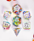 URWizards Dnd Engraved Dichroic Prism Glass Dice Set Cat Style - Urwizards