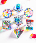URWizards Dnd Engraved Dichroic Prism Glass Dice Set Cat Style - Urwizards
