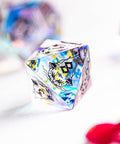 URWizards Dnd Engraved Dichroic Prism Glass Dice Set Cat Style - Urwizards