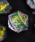 URWizards Dnd Resin Aurora Glitter Engraved Dice Set Astrology Style - Urwizards