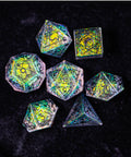 URWizards Dnd Resin Aurora Glitter Engraved Dice Set Astrology Style - Urwizards