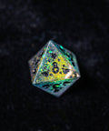 URWizards Dnd Resin Aurora Glitter Engraved Dice Set Meow Style - Urwizards