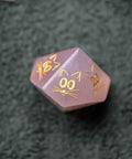 URWizards Dnd Engraved Rose Quartz Dice Set Meow Style - Urwizards