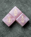 URWizards Dnd Engraved Rose Quartz Dice Set Meow Style - Urwizards