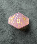 URWizards Dnd Engraved Rose Quartz Dice Set Meow Style - Urwizards
