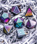 URWizards Hematite Raised Plating Dice Set Scales of Dragon - Urwizards